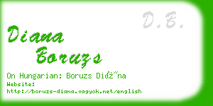 diana boruzs business card